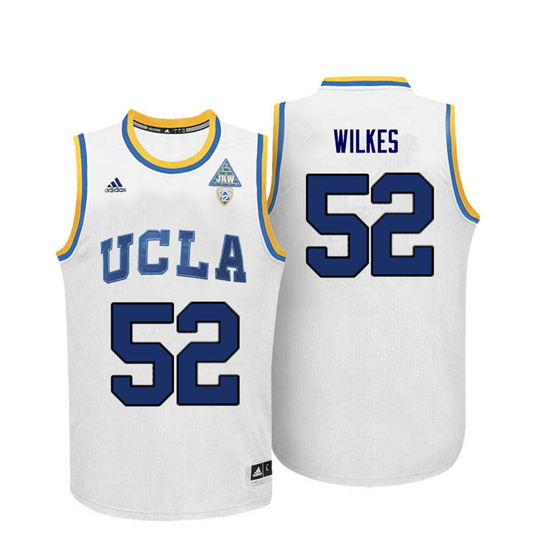 Men UCLA Bruins #52 Jamaal Wilkes College Basketball Jerseys-White - Click Image to Close